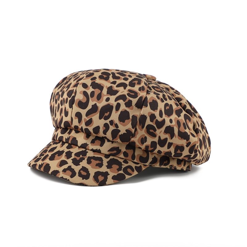 Newsboy Animal Print Cap