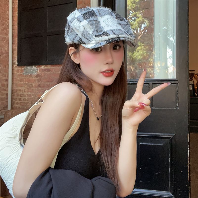 Hat Distressed Bucket Patchwork