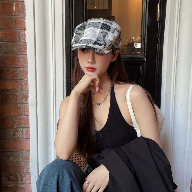 Hat Distressed Bucket Patchwork