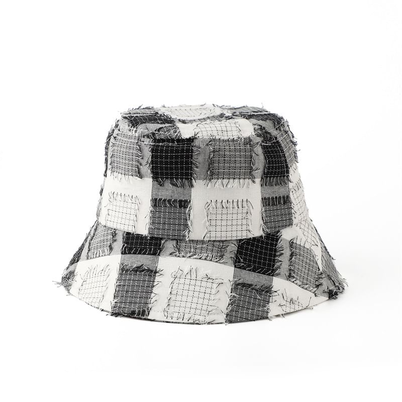 Hat Distressed Bucket Patchwork