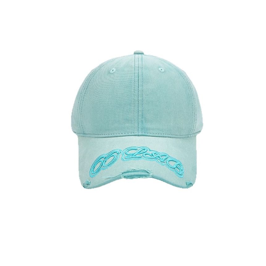 Embroidered Washed Lettering Cap Baseball