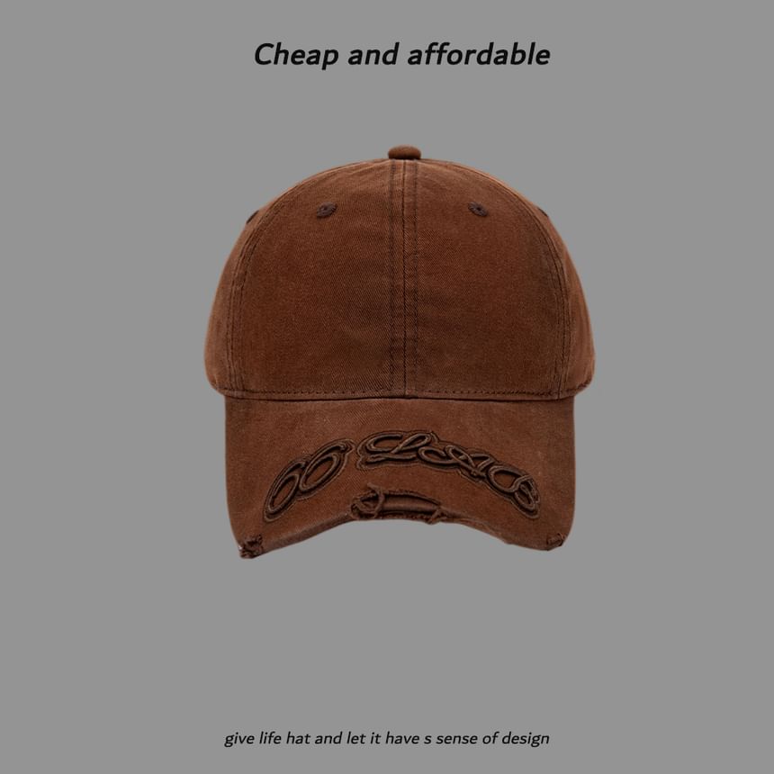 Embroidered Washed Lettering Cap Baseball