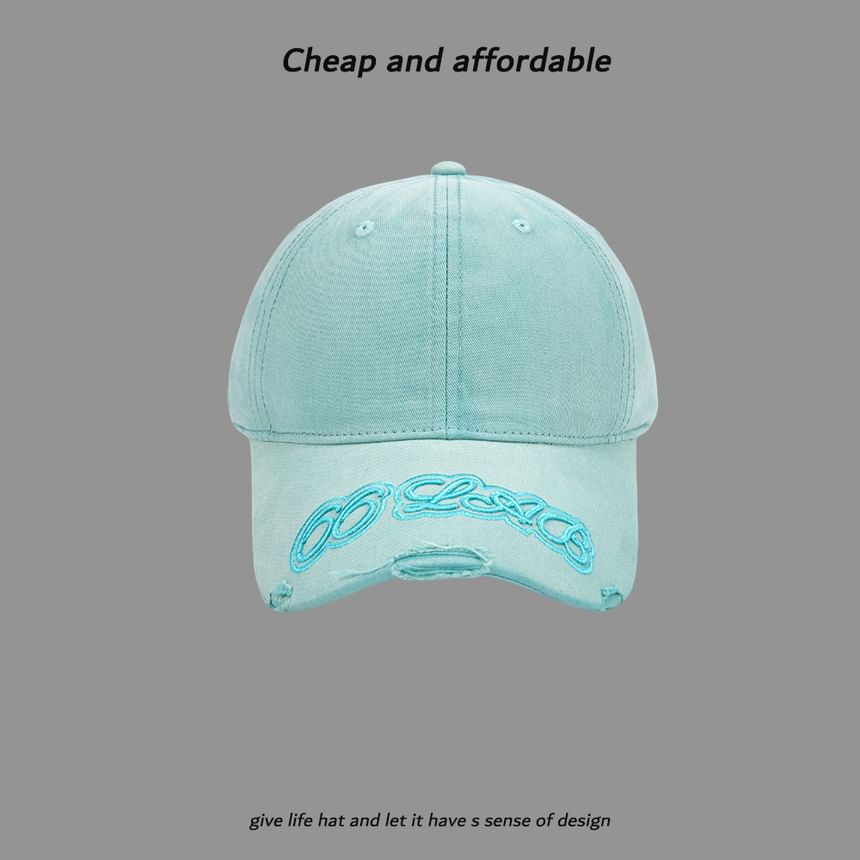 Embroidered Washed Lettering Cap Baseball