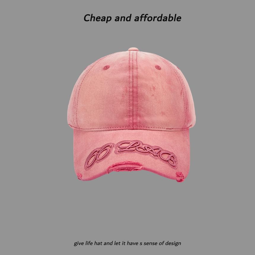 Embroidered Washed Lettering Cap Baseball