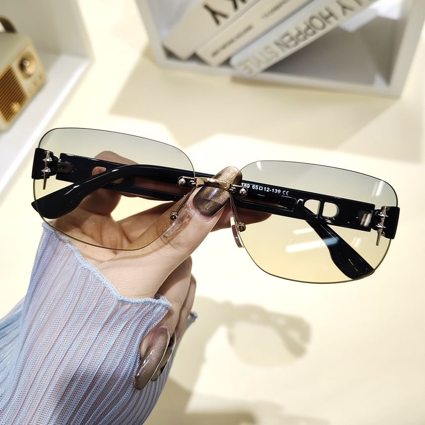 Rimless Sunglasses Rectangle