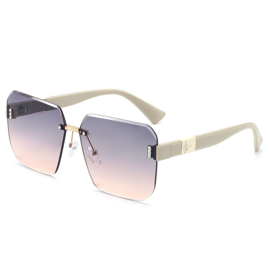 Oversized Rimless Geometric Sunglasses