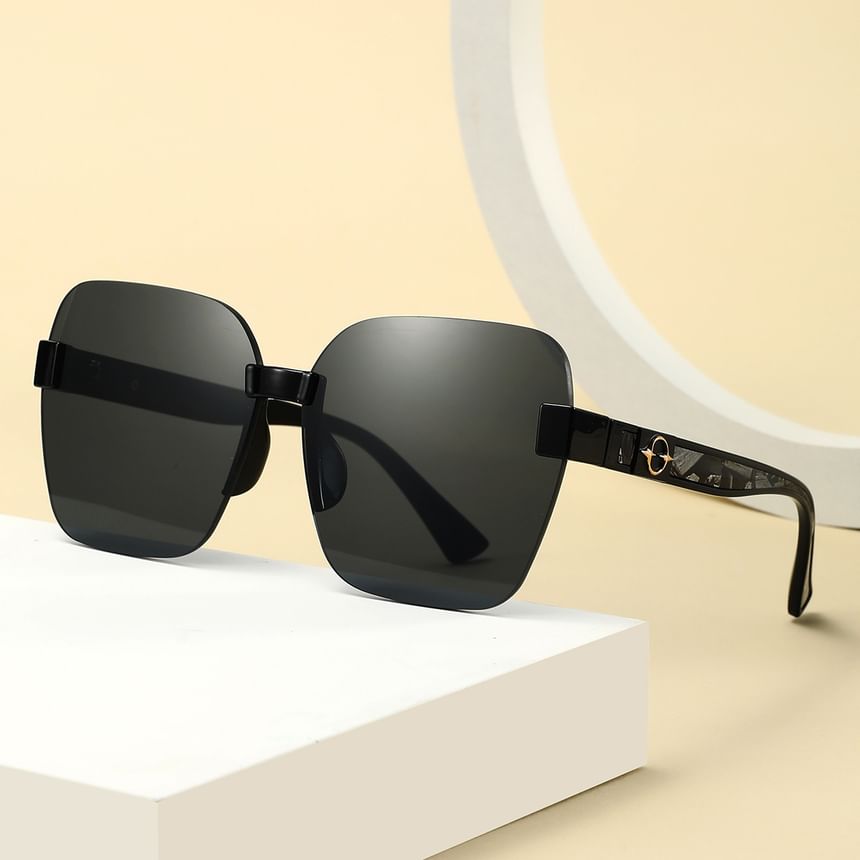 Geometric Sunglasses Rimless Oversized