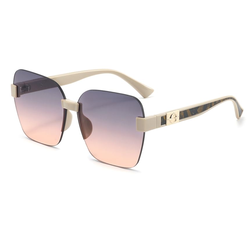 Geometric Sunglasses Rimless Oversized