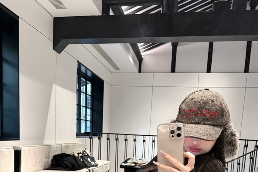 Tee Inverted Leg Low Cropped Pants Wide Plain Collar Rise Long-Sleeve / Pleated