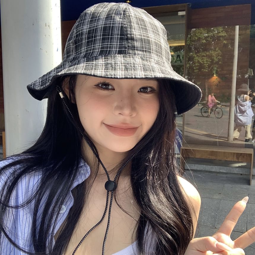 Applique Hat Plaid Boonie