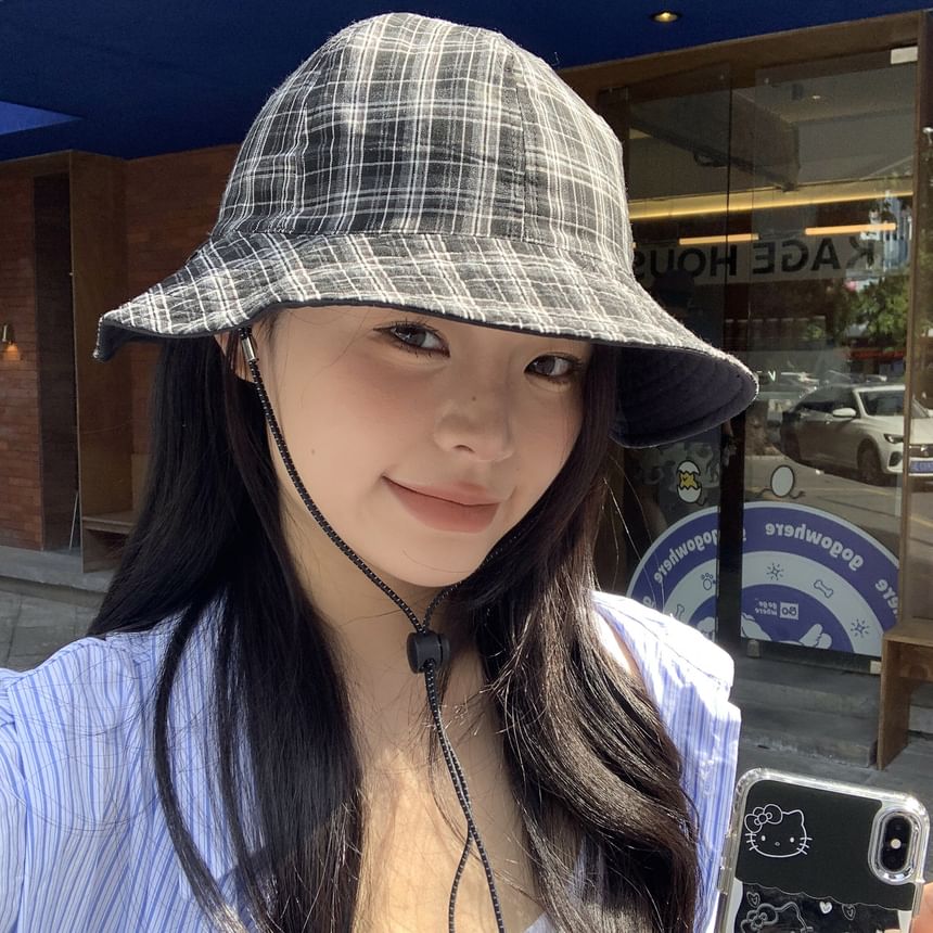 Applique Hat Plaid Boonie