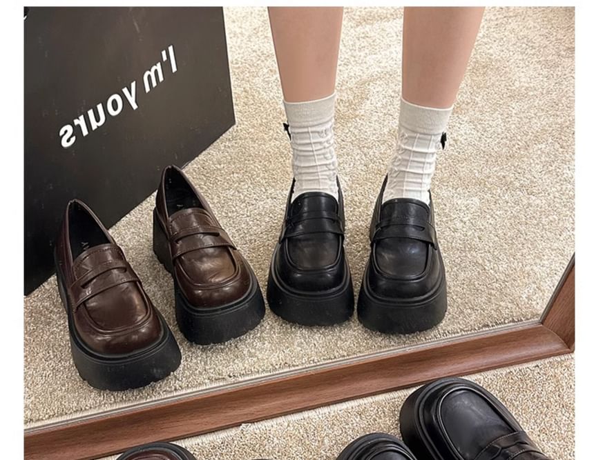 Penny Plain Platform Loafers