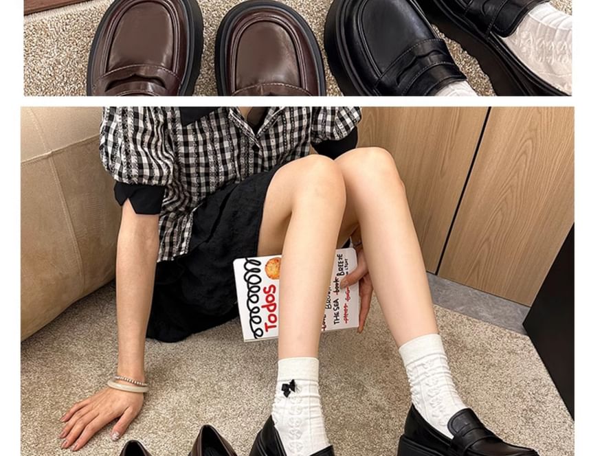 Penny Plain Platform Loafers
