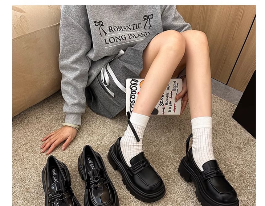 Detail Platform Loafers Knot Plain