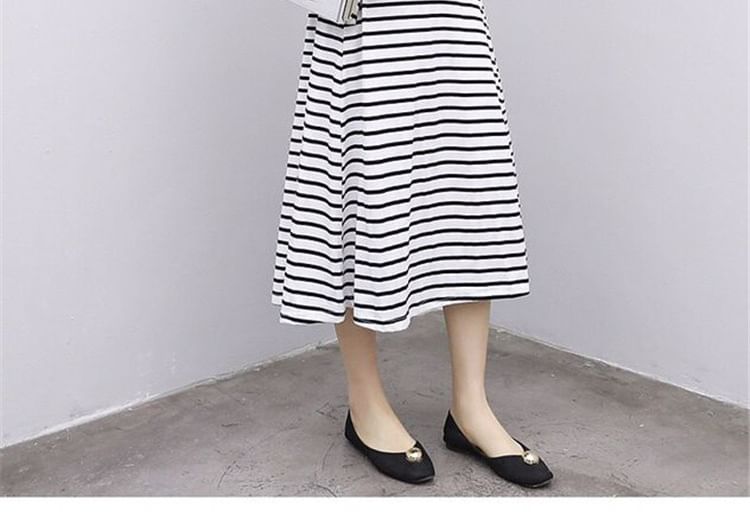 Crew Dress A-Line Striped Neck Midi Tank