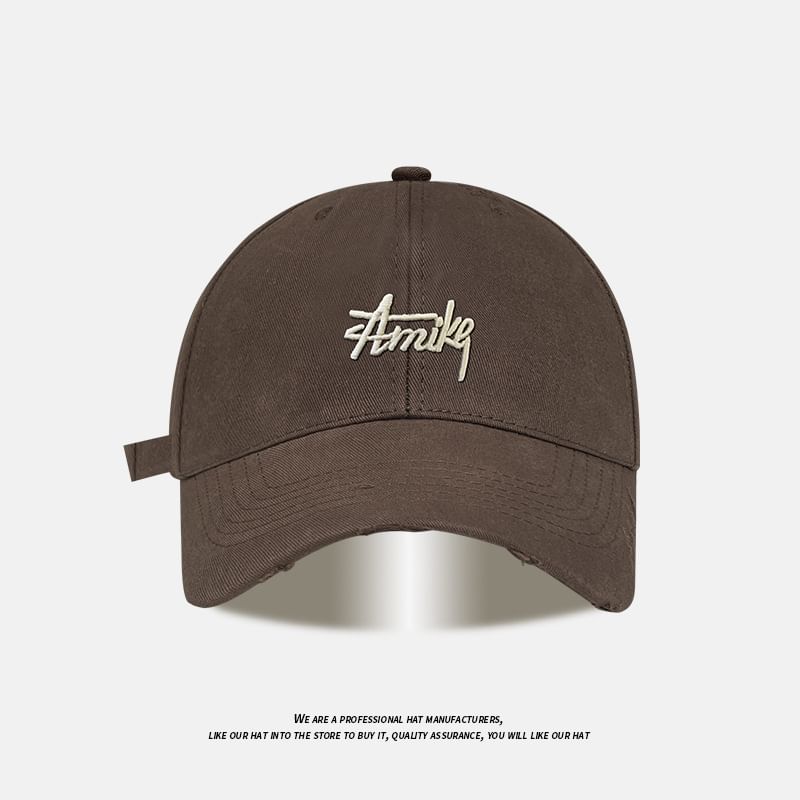 Baseball Cap Embroidered Lettering Distressed