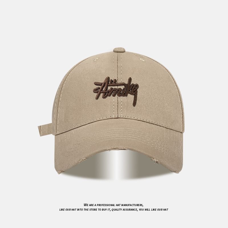 Baseball Cap Embroidered Lettering Distressed