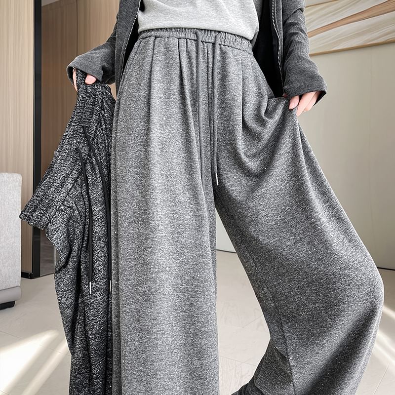 Melange Drawstring Pants Leg (Various Designs) Waist Wide