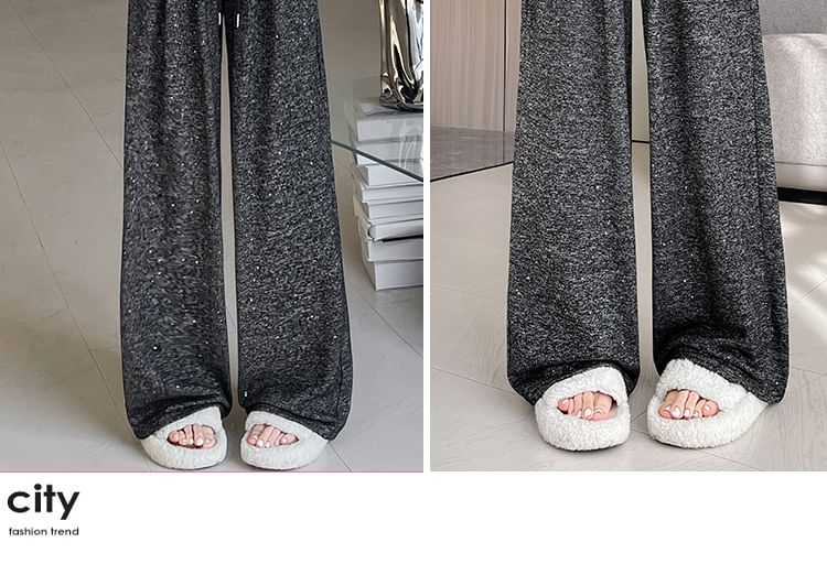 Melange Drawstring Pants Leg (Various Designs) Waist Wide