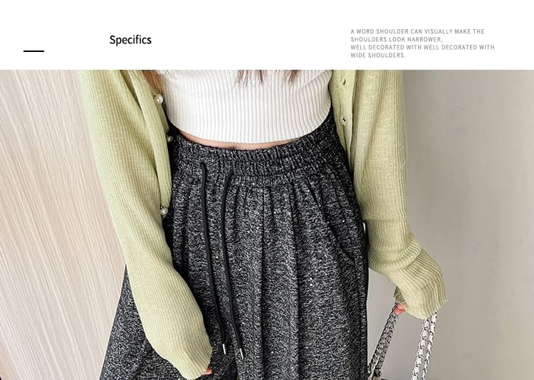 Melange Drawstring Pants Leg (Various Designs) Waist Wide