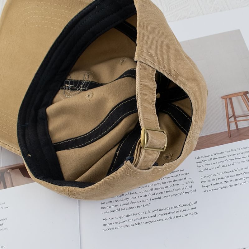 Cap Baseball Lettering Applique Distressed