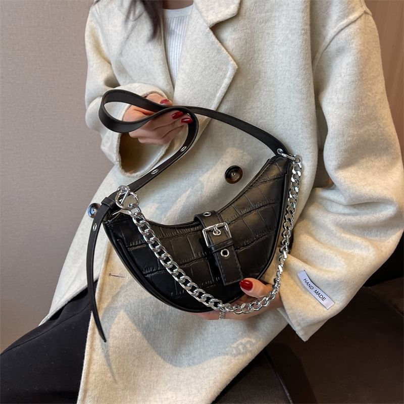 Print Buckled Hobo Bag Animal