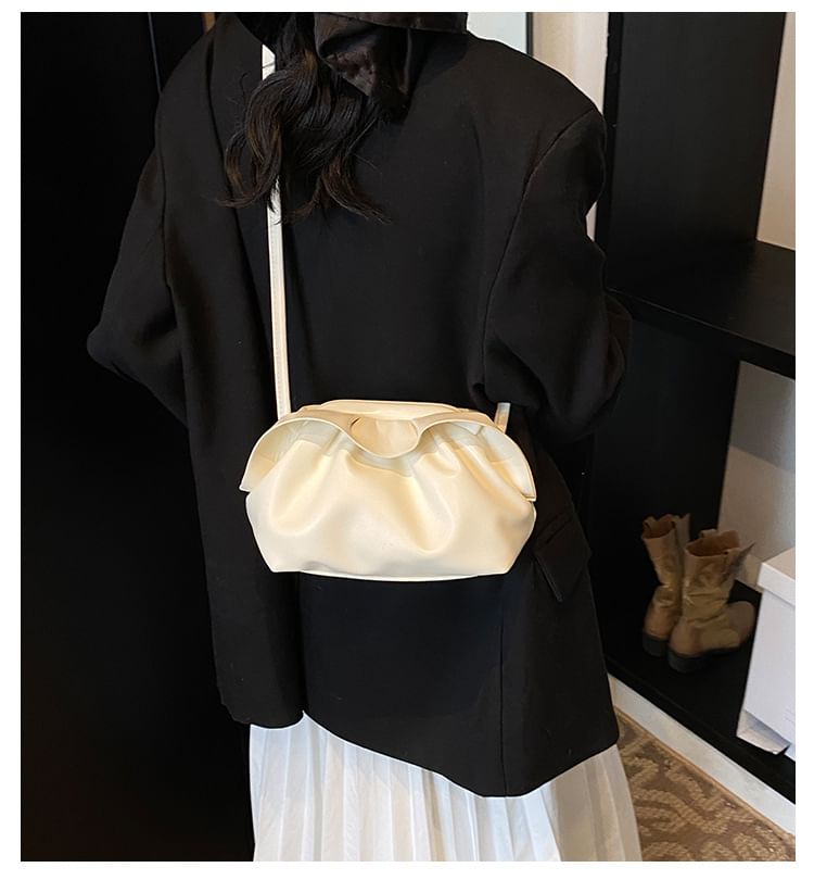 Ruched Faux Bag Leather Crossbody