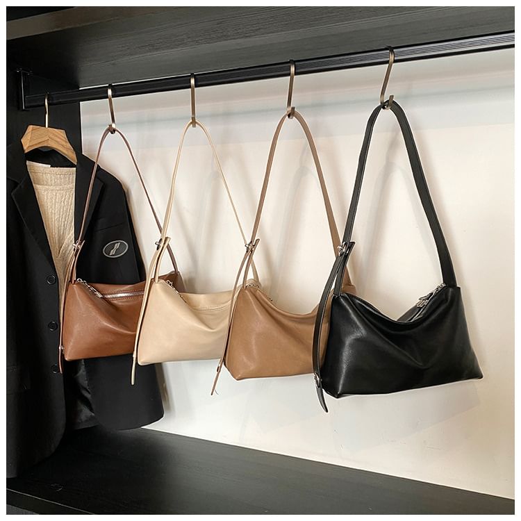 Faux Plain Bag Leather Shoulder