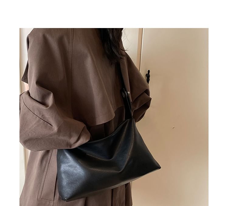 Faux Plain Bag Leather Shoulder