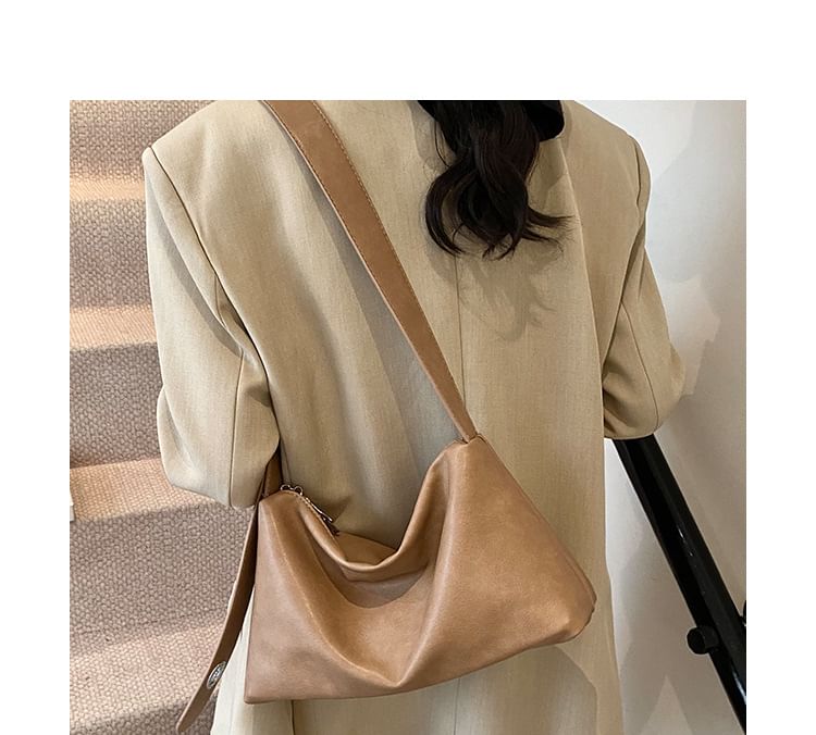 Faux Plain Bag Leather Shoulder