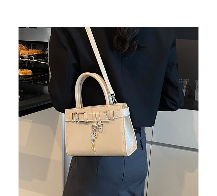 Crossbody Buckle Leather Bag Faux