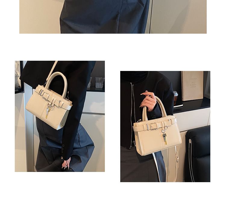 Crossbody Buckle Leather Bag Faux
