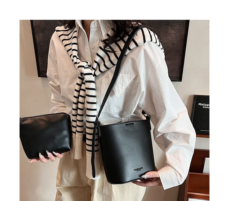 Bag Bucket Plain Leather Faux