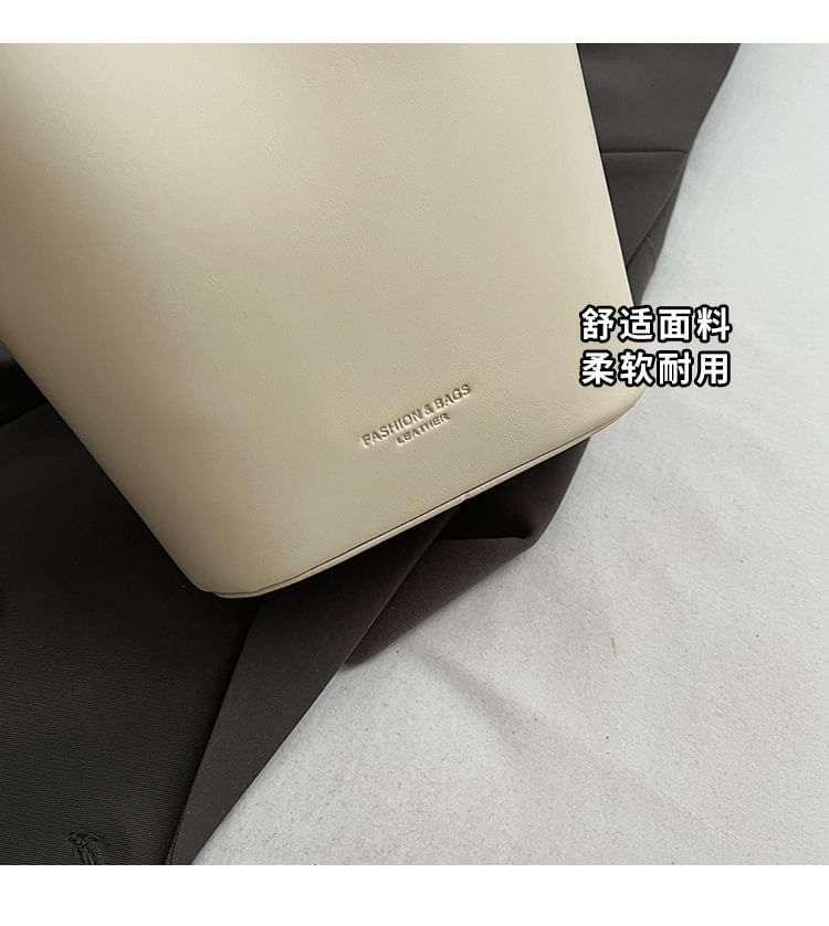 Bag Bucket Plain Leather Faux