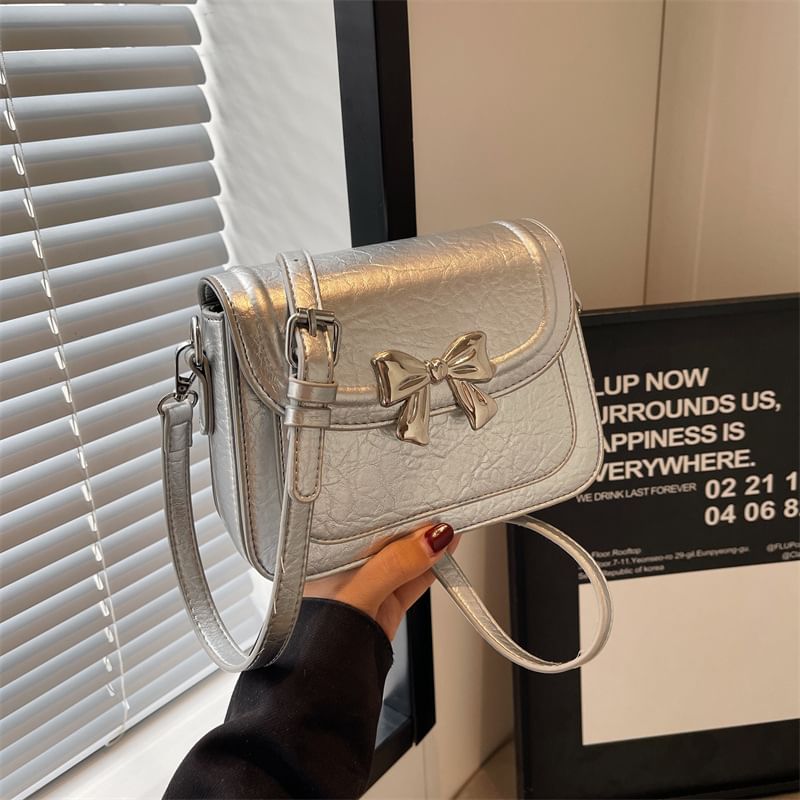 Bow Bag Flap Crossbody Accent