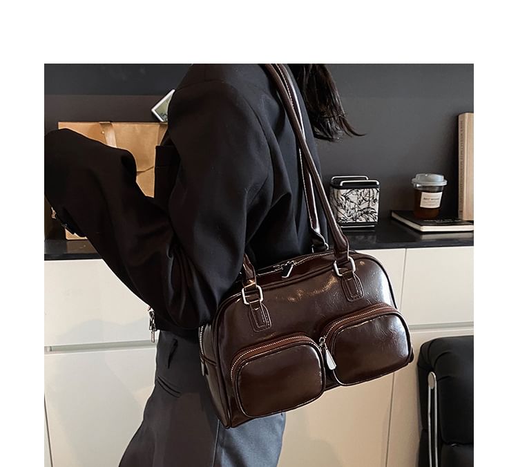 Bag Bowler Faux Leather Plain