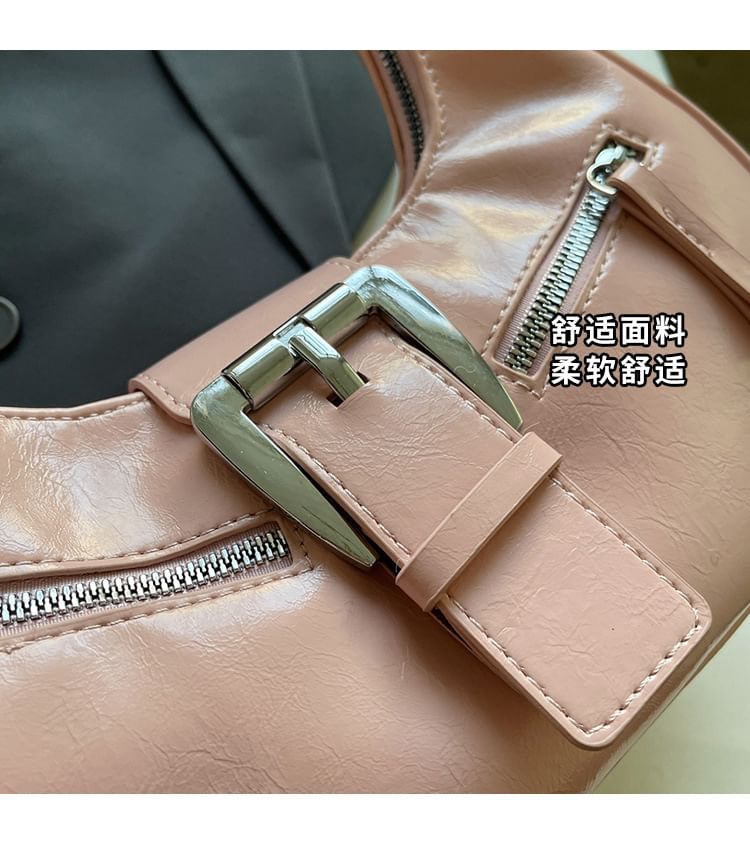 Bucked Faux Shoulder Bag Leather