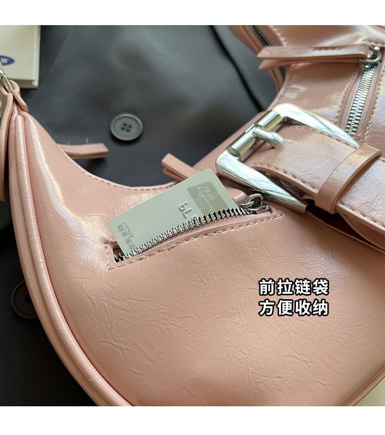 Bucked Faux Shoulder Bag Leather
