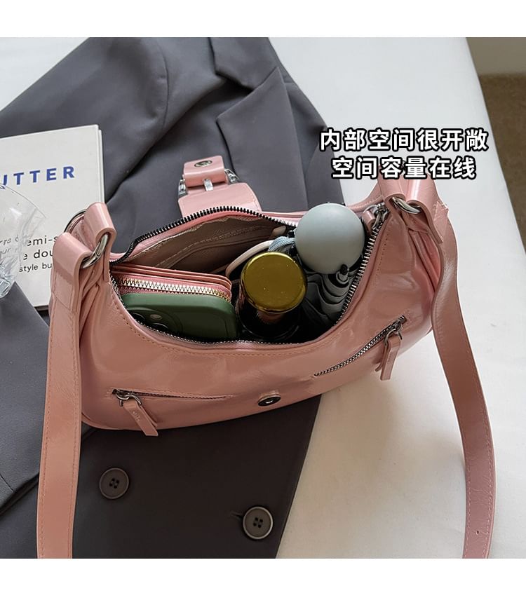 Bucked Faux Shoulder Bag Leather