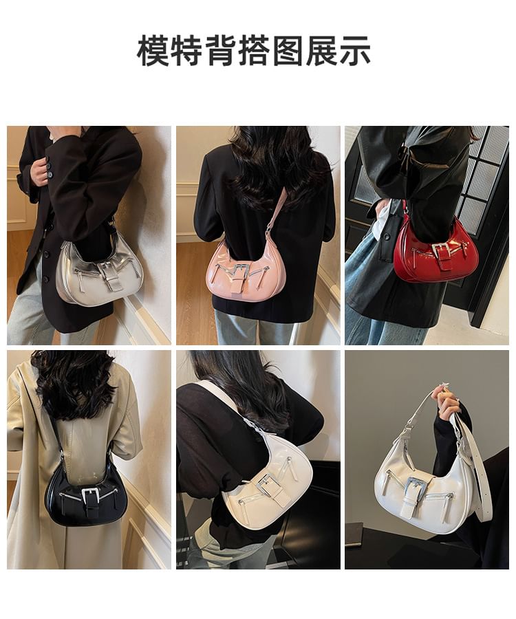 Bucked Faux Shoulder Bag Leather