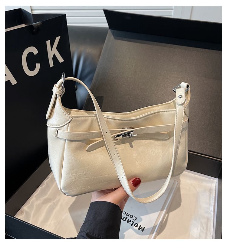 Faux Shiny Shoulder Leather Bag