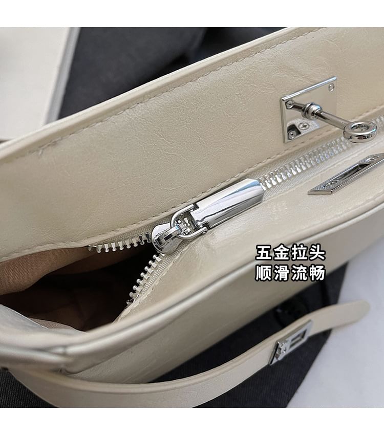 Faux Shiny Shoulder Leather Bag