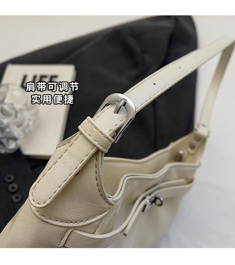 Faux Shiny Shoulder Leather Bag