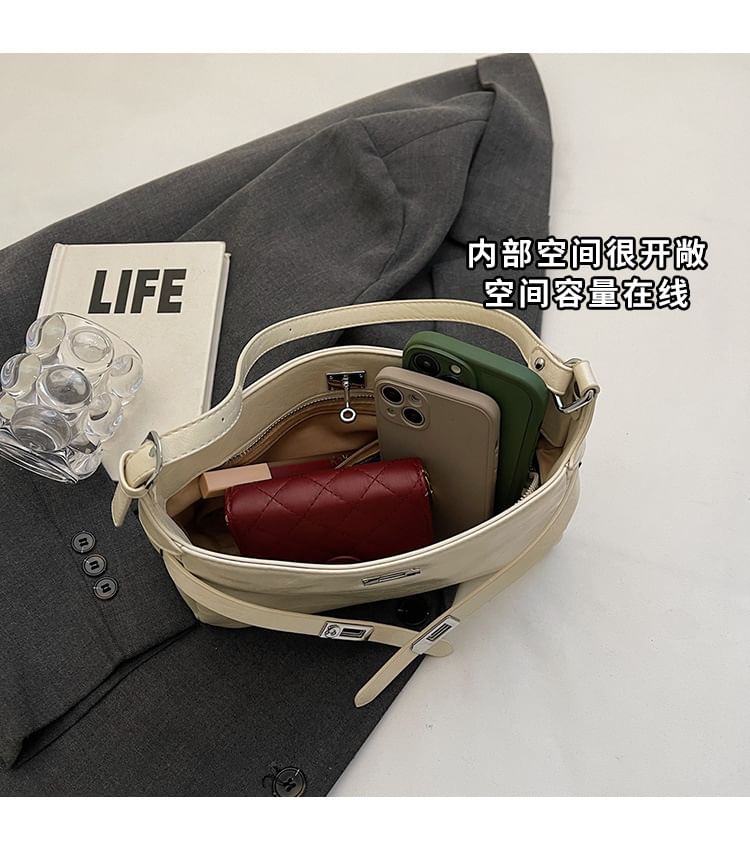 Faux Shiny Shoulder Leather Bag