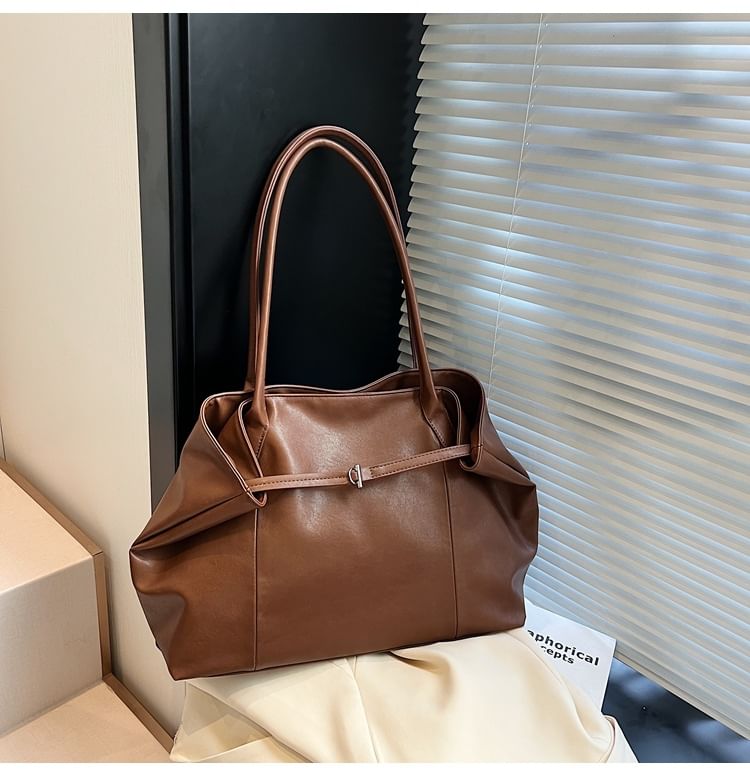 Leather Bag Faux Tote Plain