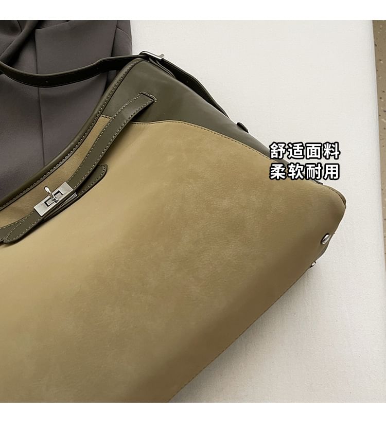 Leather Plain Tote Faux Bag