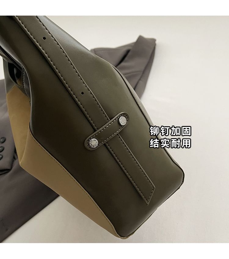 Leather Plain Tote Faux Bag