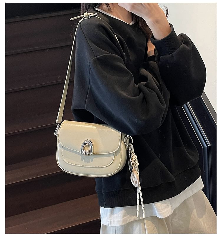 Leather Crossbody Flap Faux Bag