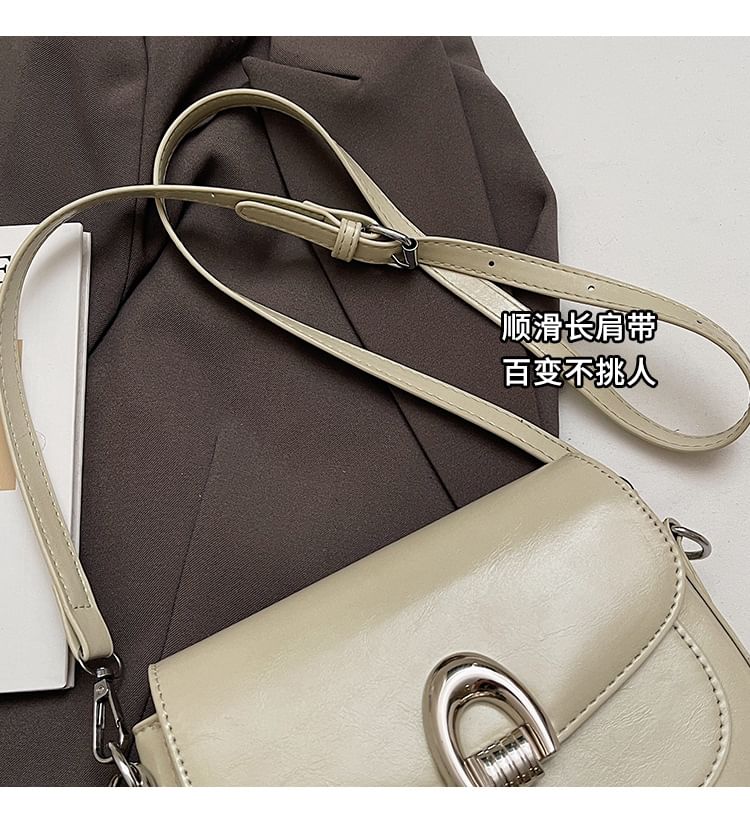 Leather Crossbody Flap Faux Bag