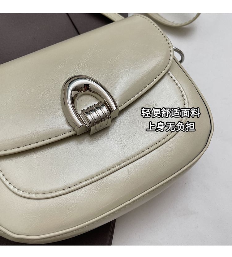 Leather Crossbody Flap Faux Bag
